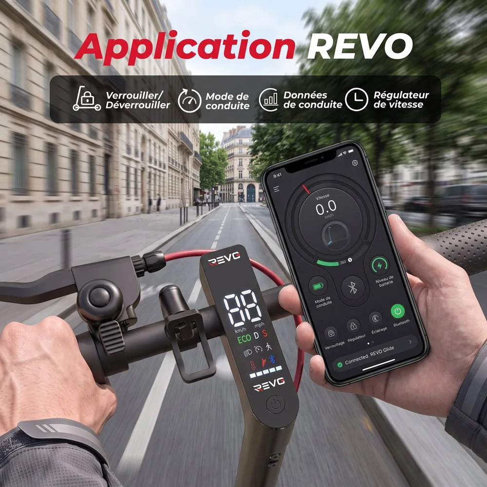 Trottinette Électrique REVO Glide – 500 W – Autonomie 40 km – Batterie 36 V 10 Ah – Pneus 10" – Application Connectée - 5