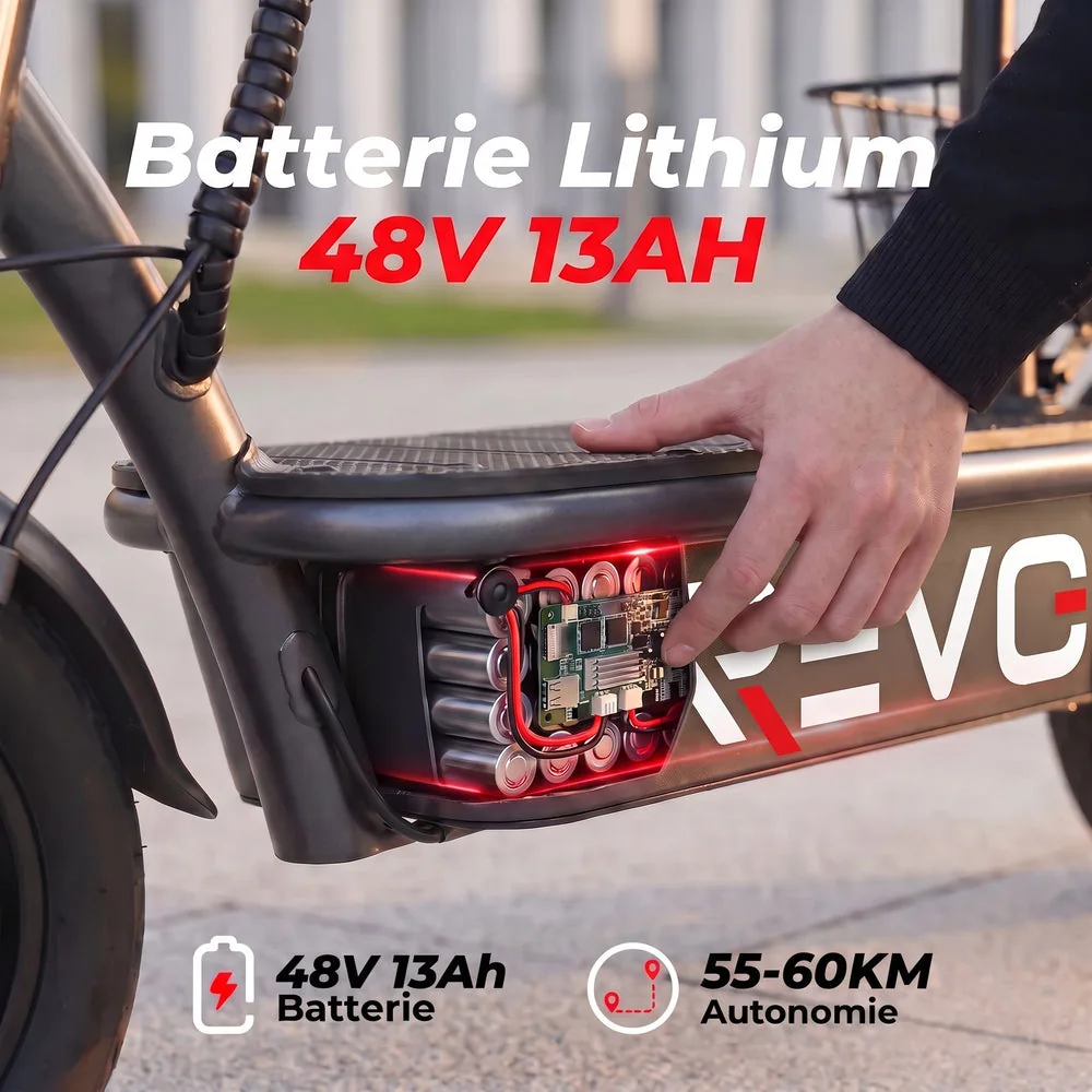 Trottinette Électrique REVO Prime – 1000 W – Autonomie 55-60 km – Batterie 48V 13Ah – Siège Confort Intégré - 6