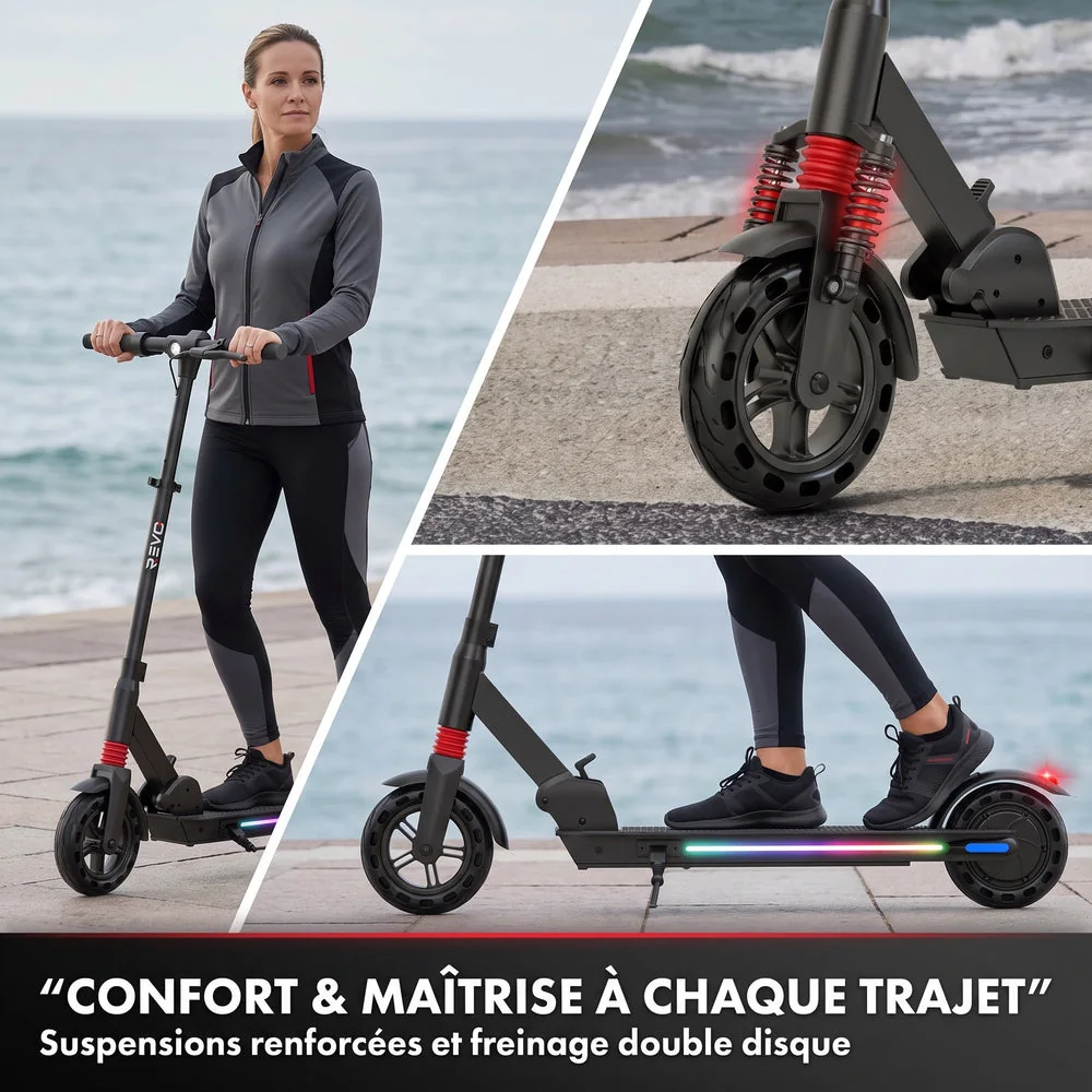 Trottinette Électrique REVO Voltis – 250 W – Autonomie 25 km – Batterie 36 V 5,2 Ah – Pneus 8" - 3