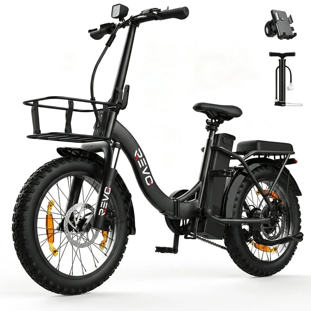 Vélo Électrique Pliable REVO Cargo – 250 W – Autonomie jusqu’à 80 km – Batterie 468 Wh – Pneus Fat 20 × 3.0″