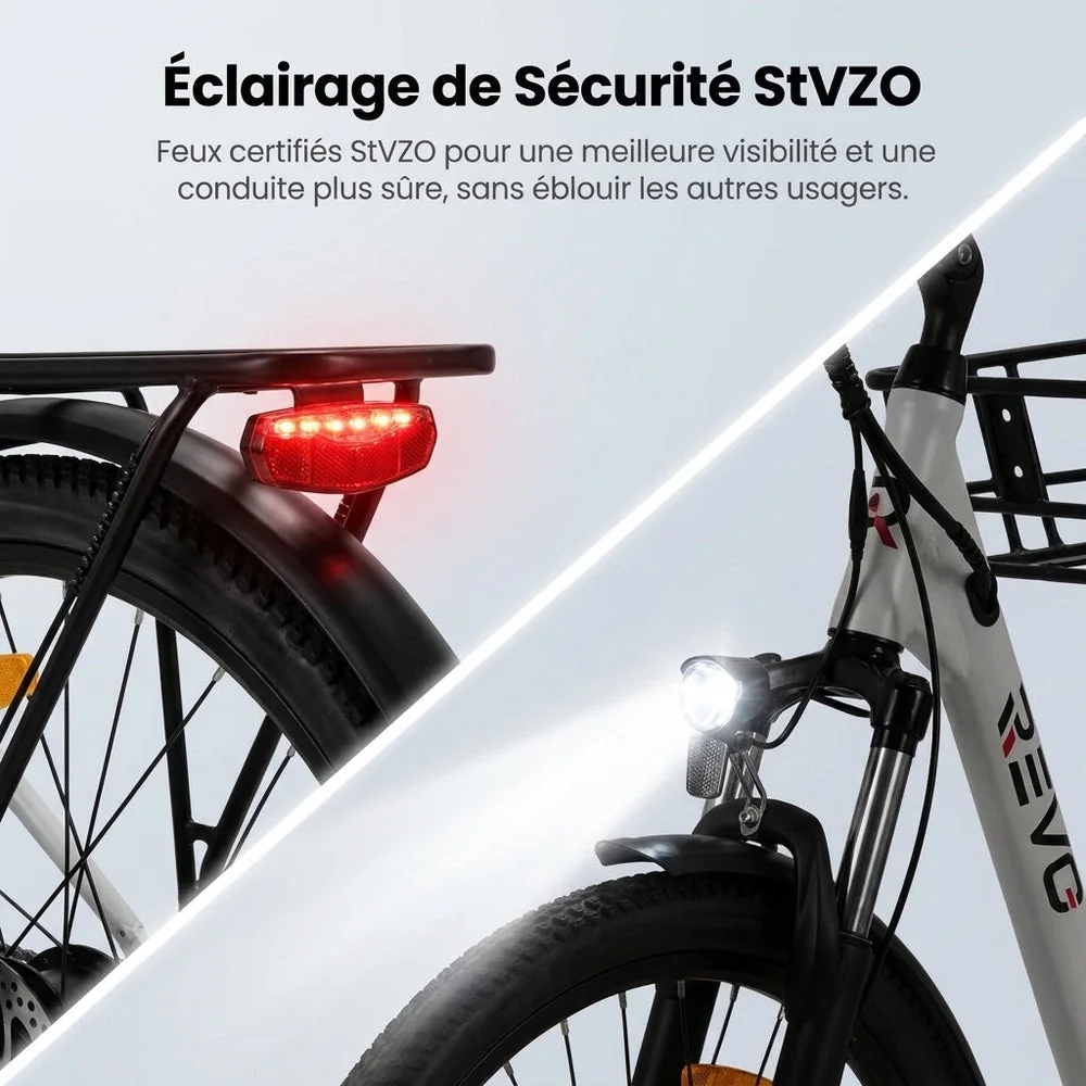 Vélo Électrique REVO CityFlow – 250 W – Autonomie 90 km – Batterie 561,6 Wh – Shimano 7 Vitesses – Roues 26" - 3