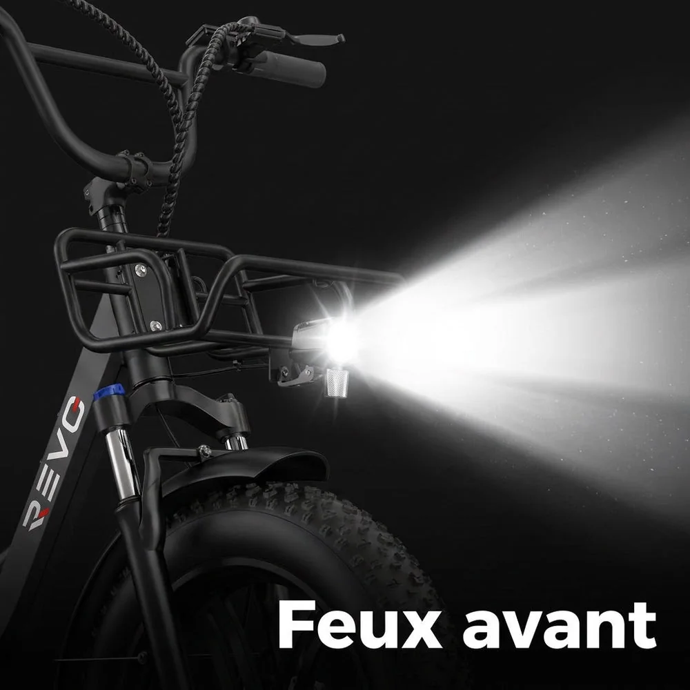 Vélo Électrique Fat Bike REVO Terra Boost – 250 W – Autonomie jusqu’à 126 km – Batterie 48 V 13 Ah – Couple 75 Nm – Pneus 20" x 4" - 3