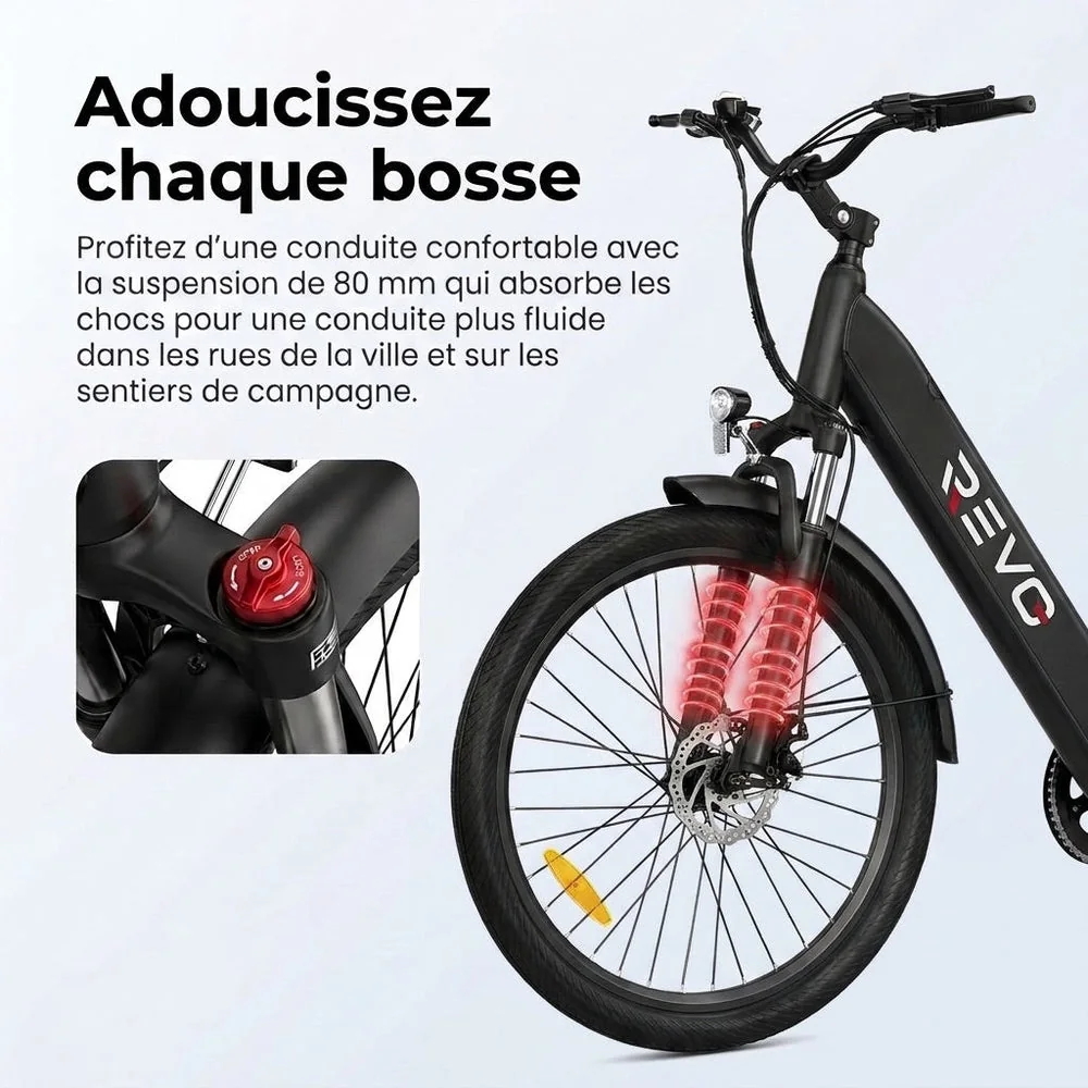 Vélo Électrique REVO Venture – 250 W – Autonomie jusqu’à 100 km – Batterie 561,6 Wh – Roues 27,5" – Freins Hydrauliques - 4