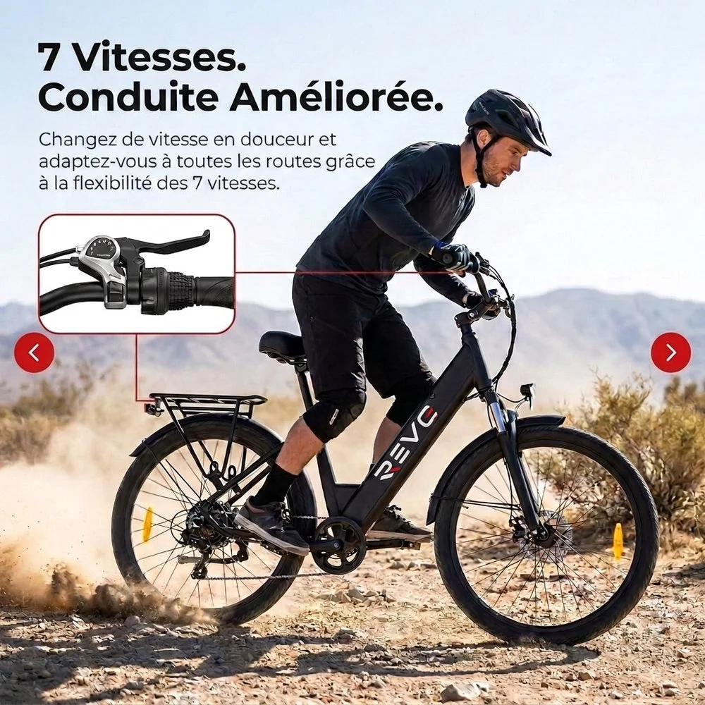 Vélo Électrique REVO Venture – 250 W – Autonomie jusqu’à 100 km – Batterie 561,6 Wh – Roues 27,5" – Freins Hydrauliques - 5